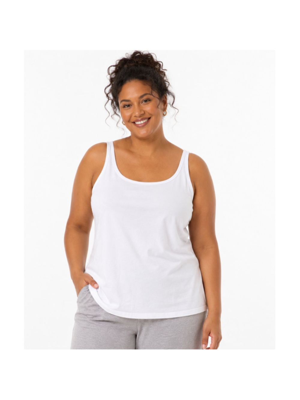 Women's Haven Well Within Cotton Scoop Neck Tank Top – White – Size 2XL – NWT